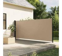 QZZCED Toldo Lateral Retráctil Impermeable y Protector UV para Balcón, Terraza o Jardín con Postes y Sistema de Enrollado Automático, Mosquitera de Exterior de Poliéster para Sombra