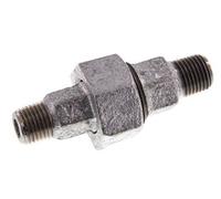 R 1/4'' Hierro fundido zincado Espiga doble de 3 piezas con cierre cónico 25 Bar