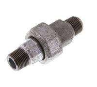 R 3/8'' Hierro fundido zincado Espiga doble de 3 piezas con cierre cónico 25 Bar