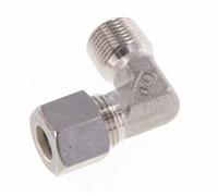 R 3/8'' Macho x 10L Acero inoxidable Codo de compresión de 90 grados 315 Bar DIN 2353