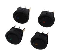 (R) 4 Mini redondo LED indicador interruptor basculante 3 On-Off 12 V DC