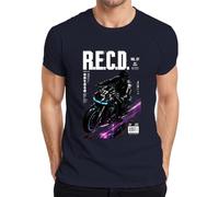 R.E.C.O. Neo Tokyo Cyberpunk Japan Y2K - Camiseta para hombre, azul marino, XXL