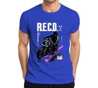 R.E.C.O. Neo Tokyo Cyberpunk Japan Y2K - Camiseta para hombre, azul, XXL