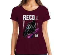 R.E.C.O. Neo Tokyo Cyberpunk Japan Y2K - Camiseta para mujer, granate, XXL