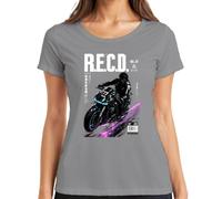 R.E.C.O. Neo Tokyo Cyberpunk Japan Y2K - Camiseta para mujer, gris, M