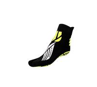 R-Evenge Calcetín funcional y de suspensión, para la antigravidad y el poder yoga, dedos separados, antideslizantes, antibacterianos, negro/amarillo, 42/45 ES