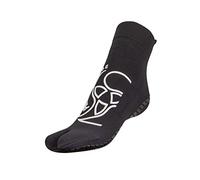 R-EVENGE Calcetín Pilates 1 Finger antideslizante, antibacteriano, transpirable para ejercicios de cuerpo libre y con herramientas (longitud 42-45, negro/blanco), blanco y negro, L