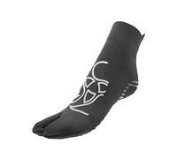 R-EVENGE Calcetín Pilates 1 Finger antideslizante, antibacteriano, transpirable para ejercicios de cuerpo libre y con herramientas (M 38-41, gris oscuro/plateado), Gris oscuro/plateado
