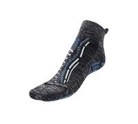 R-Evenge Calcetín técnico para todas las actividades de gimnasio, Pilates, Yoga, Gimnasia Postural, Trx, Crossfit, Calistenic, Antideslizante, Gris Melange/Azul Brillo, M