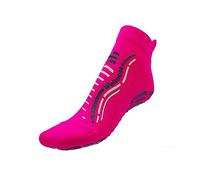 R-Evenge Calcetín técnico para todas las actividades en gimnasio, pilates, yoga, gimnasia postural, TRX, Crossfit, Calistenics, antideslizante, Fucsia Fluor/Azul Glitter, M