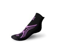 R-EVENGE Calza Pool Classic Antideslizante para Actividades en Agua, Antibacteriana, Resistente al Cloro, Hilo y Envase Reciclados, negro / violeta, S 34/37