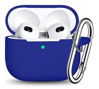 R-fun AirPods 3 Case Cover,Silicona Accesorios de Protección de la Piel con Llavero Compatible con Apple AirPods 3 ª Generación 2021 para Las Mujeres Hombres Niñas Niños, Azul
