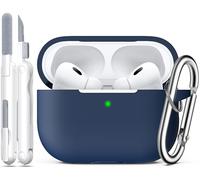 R-fun Compatible con AirPods Pro 2ª/1ª Generation con Set de Limpieza, Protección Compatible con Silicona para Apple AirPods Pro 2ª/1ª Estuche de Carga [LED Frontal Visible], Azul Noche