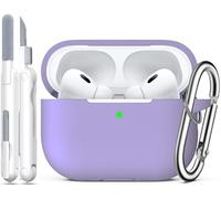 R-fun Compatible con AirPods Pro 2ª/1ª Generation con Set de Limpieza, Protección Compatible con Silicona para Apple AirPods Pro 2ª/1ª Estuche de Carga [LED Frontal Visible], Violeta plátano