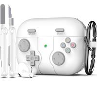 R-fun Estuche y Kit Limpiador para Apple AirPods Pro 2da Gen., Diseño Clásico de Consola de Juego de Mano de Silicone Suave Skin Protector - Blanco