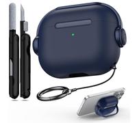 R-fun Funda para Airpods de 3ª generación con Bloqueo Seguro, Funda Protectora para Auriculares de música con Kit de Limpieza Compatible con Apple Airpods 3 2021, Azul Marino