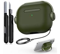 R-fun Funda para Airpods de 3ª generación con Bloqueo Seguro, Funda Protectora para Auriculares de música con Kit de Limpieza Compatible con Apple Airpods 3 2021, Verde Oliva