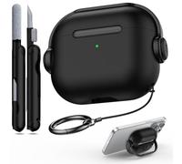 R-fun Funda para Airpods de 3ª generación con Bloqueo Seguro, Funda Protectora para Auriculares de música con Kit de Limpieza Compatible con Apple Airpods 3 2021, Negro
