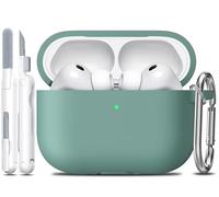 R-fun - Funda para AirPods Pro 3 (2025), Funda Protectora de Silicona Suave Compatible con Apple AirPods Pro 3 generación para Mujeres y Hombres, con Kit de Limpieza/Llavero,Verde Pino