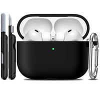 R-fun - Funda para AirPods Pro 3 (2025), Funda Protectora de Silicona Suave Compatible con Apple AirPods Pro 3 generación para Mujeres y Hombres, con Kit de Limpieza/Llavero,Negro