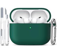 R-fun - Funda para AirPods Pro 3 (2025), Funda Protectora de Silicona Suave Compatible con Apple AirPods Pro 3 generación para Mujeres y Hombres, con Kit de Limpieza/Llavero,Verde Negro