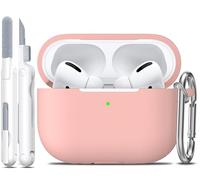 R-fun Funda Protectora para AirPods Pro Generation con Set de Limpieza, Protección Completa de Silicona para Apple AirPods Pro 2019 Estuche de Carga [LED Frontal Visible], Rosa Arena