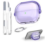 R-Fun para Samsung Galaxy Buds 3 / Galaxy Buds 3 Pro, Funda Protectora Antigolpes para Auriculares con Bloqueo Seguro & Kit De Limpieza, Morado