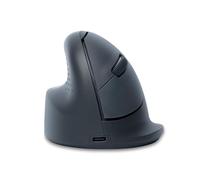 R-Go HE Ratón ergonómico básico, para zurdo, Bluetooth 5.0, recargable con USB tipo C/A, Prevención de brazo de ratón/brazo de tenis, ratón Ergo vertical para Windows/Mac, 1600DPI y 3 botones, gris
