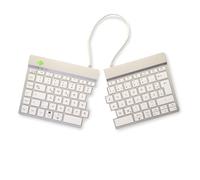 R-Go Split Teclado Bluetooth 5.0, con Software Anti-RSI, diseño ergonómico con Teclado Dividido, Controles Multimedia, diseño alemán QWERTZ, Compatible con Windows/MacOS, Blanco