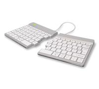 R-Go Split Teclado Ergonómico, Bluetooth 5.0, con Anti-TMS, Software Francés AZERTY, Diseño Ergonómico con Teclado Dividido, Compatible con Windows/Mac, Blanco