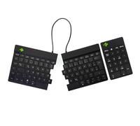 R-Go Teclado Bluetooth inalámbrico y combo numpad - Teclado dividido ergonómico - US qwerty - Recargable