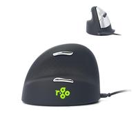 R-Go Tools 948807 - Ratón Vertical para Zurdos, Color Negro