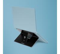 R-Go Tools R-Go Riser Attachable soporte de ordenador portátil, integrado, ajustable, negro - Soporte de regazo para portátiles y netbooks (integrado, ajustable, negro, Negro, 25,4 cm (10"), 55,9 cm (22"), Aluminio, 5 kg, 85 - 65 mm)