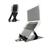 R-Go Tools Soporte para tablet y portátil, 2 en 1, ergonómico, aluminio ultrafino, ajustable, portátil, compatible con MacBook/Air Pro/Dell XPS/Lenovo/Tablet de 10-22", compatible con MacBook/Air Pro de 10 a 22", color negro