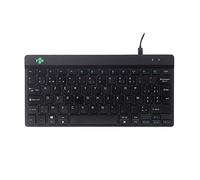R-Go Tools Teclado Compacto AZERTY (Diseño BE) - con indicador de Rotura, diseño Plano ergonómico, conexión USB-C/USB-A con Cable - Compatible con Windows/Mac/Linux