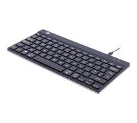 R-Go Tools Teclado Compacto de Rotura - QWERTY (diseño británico) - con indicador de ruptura, diseño Plano ergonómico, conexión USB-C/USB-A con Cable - Compatible con Windows/Mac/Linux