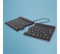 R-Go Tools Teclado ergonómico Split Break, Bluetooth 5.0, teclado dividido, con indicador de pausa, diseño QWERTY (PT), recargable, negro