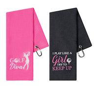 R HORSE 2 toallas de golf divertidas para mujer, toalla de golf bordada rosa para bolsa con clip, regalo de cumpleaños para el día de la madre, para mujeres fanáticas del golfista