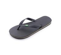 R-ISLAND Chanclas mujer,sandalias,adulto,logo Brasil, comodo, para la piscina,playa,casa,ducha.. etc (NEGRO, numeric_36)