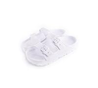 R-ISLAND Sandalias Mujer Tipo Chancla con Doble Hebilla Ajustable, Antideslizantes, Ligeras y Resistentes al Agua para Verano, Piscina, Ducha y Playa.(Blanco 1 41)