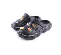 R-ISLAND Zuecos para Mujer Adulto,EVA,Zueco de Trabajo para sanidad y hostalería (Negro 1, 36)