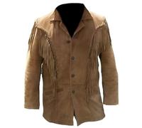 R M Chaqueta western de ante vaquero con flecos para hombre (X-Large)