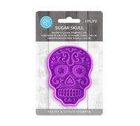R&M International Day of the Dead Sugar Skull, corte y sello de galletas de 7,6 cm, color morado