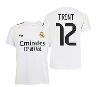 R.Madrid Camiseta 2025/26 Réplica Oficial - Equipo Masculino- Trent Alexander-Arnold - Primera Equipación - Unisex (FR/ES, Letras, S, Regular, Regular, Blanca)