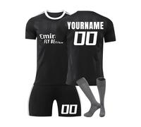 R.Madrid Equipación Fútbol Personalizadas para Hombres y Niño, Camiseta Fútbol DIY Nombre y Número con Conjunto Top Pantalón Corto y Calcetines Regalo de Fútbol