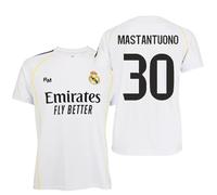 R.Madrid - Primera Equipación 25/26 MASTANTUONO | Blanca Clásica | Tejido Transpirable | Corte Deportivo | Ideal para Aficionados