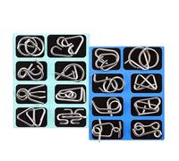 R-ompecabezas Metal 16 Piezas | R-ompecabezas para Adultos | Juego Anillos rompecabeza Alambre Metal para Mente física | Desbloquear Juguete Pensamiento Educativo Entrelazado para Regalo niños