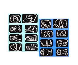 R-ompecabezas Metal 16 Piezas | R-ompecabezas para Adultos | Juego Anillos rompecabeza Alambre Metal para Mente física | Desbloquear Juguete Pensamiento Educativo Entrelazado para Regalo niños