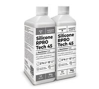 R PRO TECH 45 - Goma de Silicona transparente no toxica, Silicona Líquida para la Fabricación de Moldes de Silicona, Caucho Silicona para Moldes de Resina DIY 1:1 (2 kg)