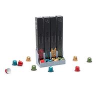 R&R SHOP - Dispensador Compatible con Cápsulas Nespresso, Modular con 3 Adhesivos, Contiene hasta 10 cápsulas cada uno, 100% Compostable y Reciclable (4 piezas)